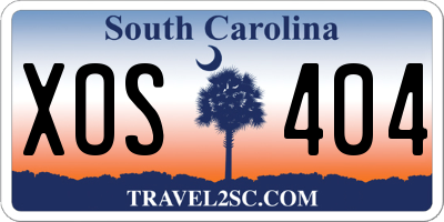 SC license plate XOS404