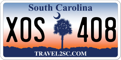 SC license plate XOS408