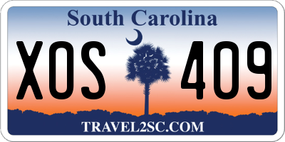 SC license plate XOS409