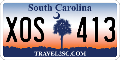 SC license plate XOS413