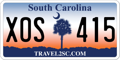 SC license plate XOS415