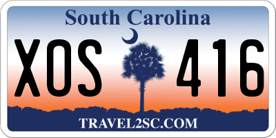 SC license plate XOS416