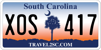 SC license plate XOS417