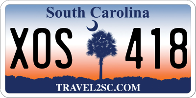 SC license plate XOS418