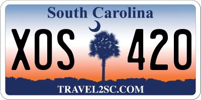 SC license plate XOS420