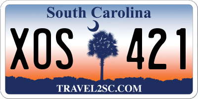 SC license plate XOS421