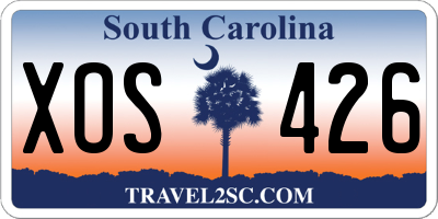 SC license plate XOS426