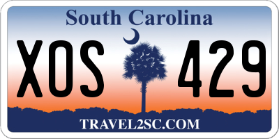 SC license plate XOS429