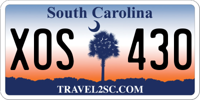 SC license plate XOS430