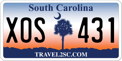 SC license plate XOS431