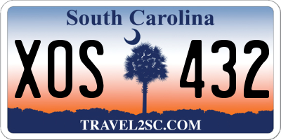 SC license plate XOS432