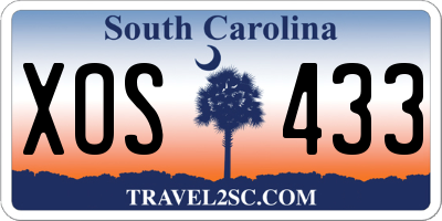 SC license plate XOS433