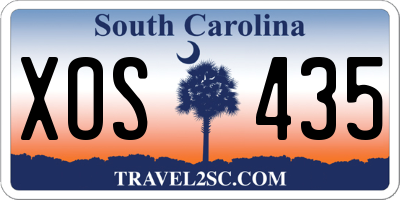 SC license plate XOS435