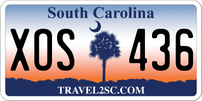 SC license plate XOS436