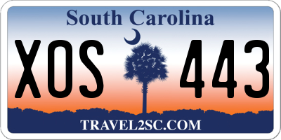 SC license plate XOS443