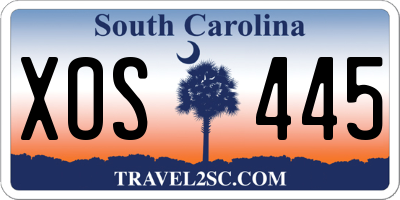 SC license plate XOS445