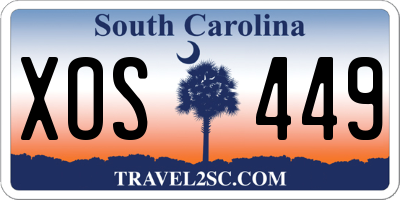 SC license plate XOS449