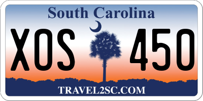 SC license plate XOS450