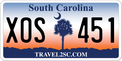SC license plate XOS451