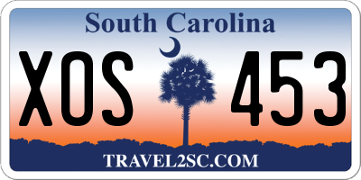 SC license plate XOS453