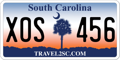 SC license plate XOS456