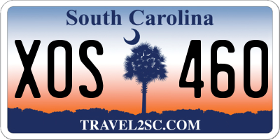 SC license plate XOS460