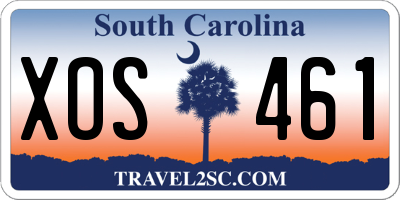 SC license plate XOS461