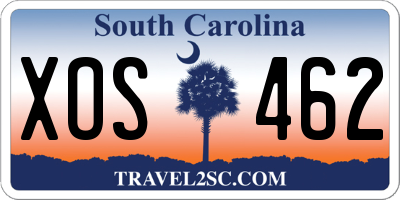 SC license plate XOS462