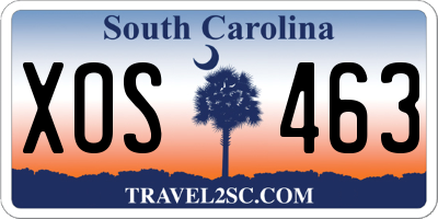 SC license plate XOS463