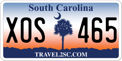 SC license plate XOS465
