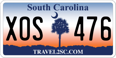 SC license plate XOS476