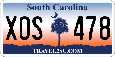 SC license plate XOS478
