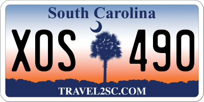 SC license plate XOS490