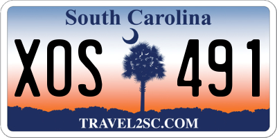 SC license plate XOS491