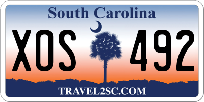 SC license plate XOS492