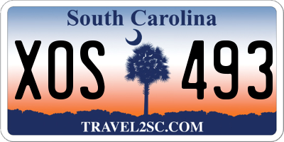 SC license plate XOS493