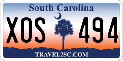 SC license plate XOS494