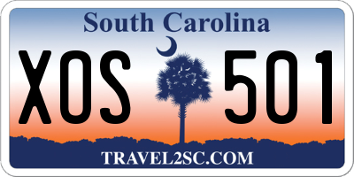 SC license plate XOS501