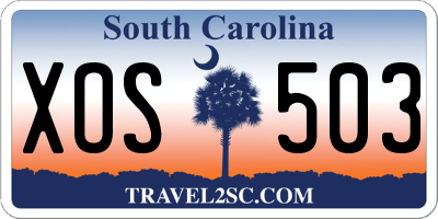 SC license plate XOS503