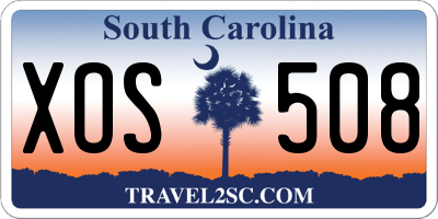 SC license plate XOS508