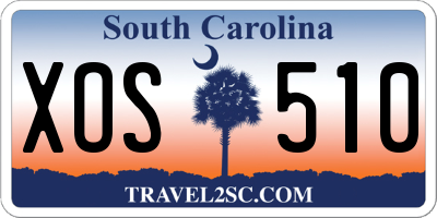 SC license plate XOS510