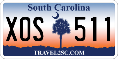 SC license plate XOS511