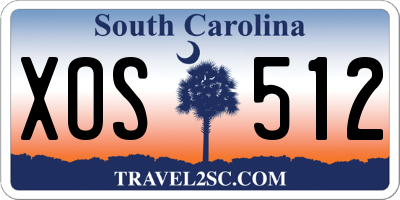 SC license plate XOS512