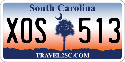SC license plate XOS513