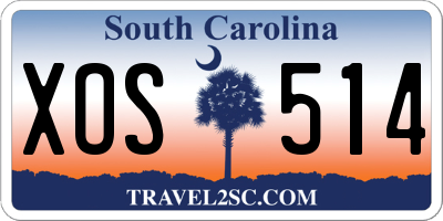SC license plate XOS514