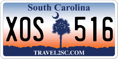 SC license plate XOS516