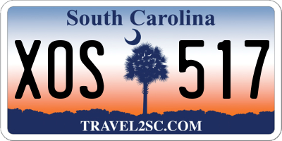 SC license plate XOS517