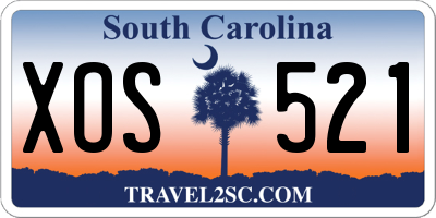 SC license plate XOS521