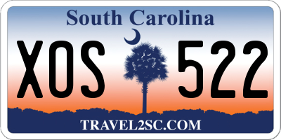 SC license plate XOS522