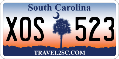 SC license plate XOS523